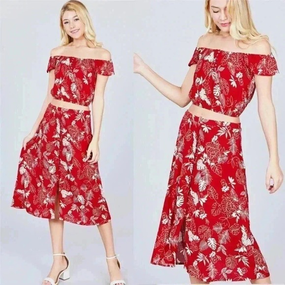 ERIKA 2 PIECE SET - Skirt & Crop Top - Picture 1 of 4